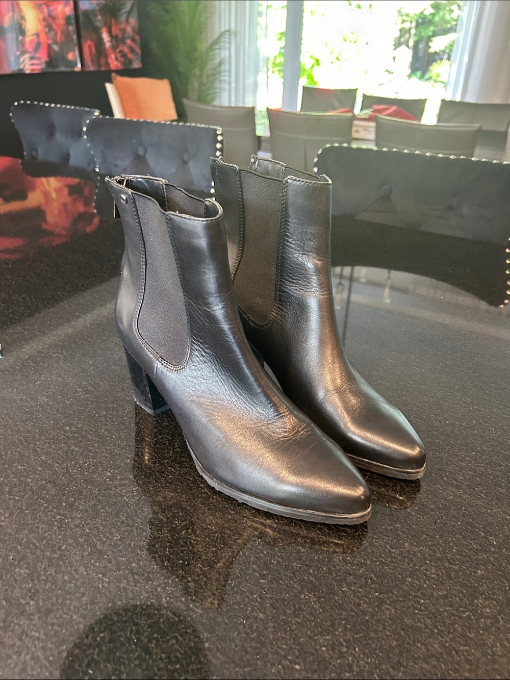 Blondo Black Leather Chelsea Ankle Boots